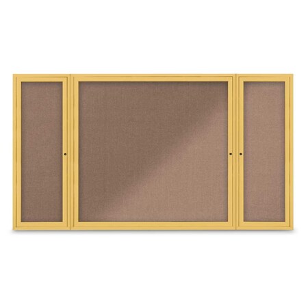 United Visual Products Indoor Enclosed Combo Board, 48"x36", Gold Frame/Black Porc & Pumice UVCB4836G-BLKPORC-PUMICE